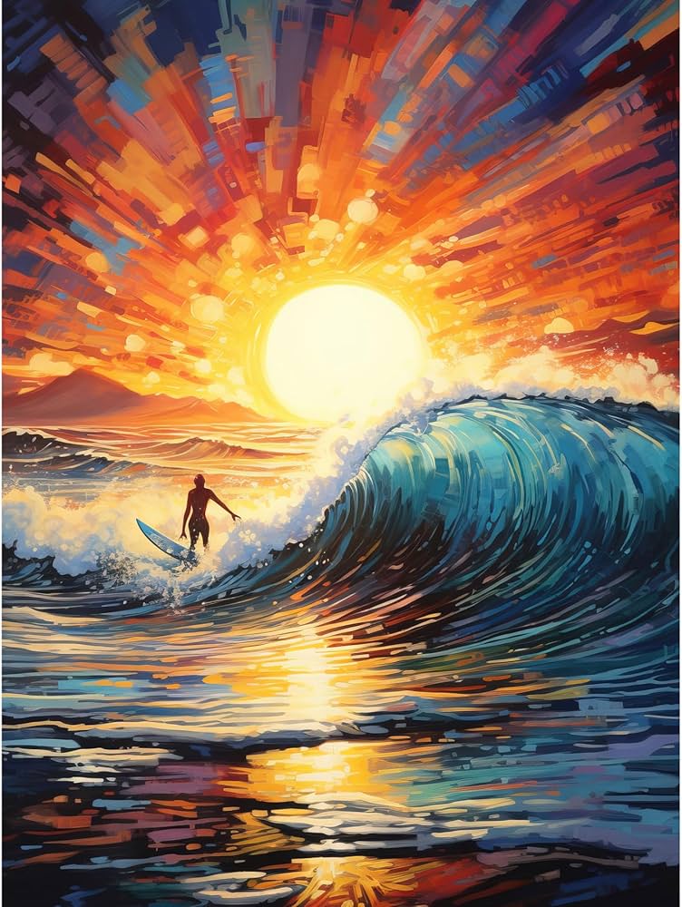 Versatile surfing prints that capture the thrill of the ocean waves