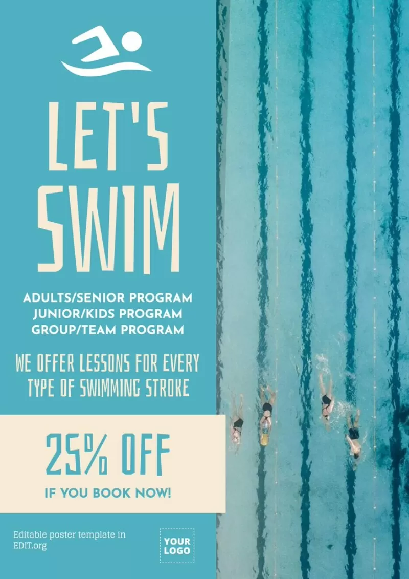 Swimming posters showcasing the spirit of persevering athletes