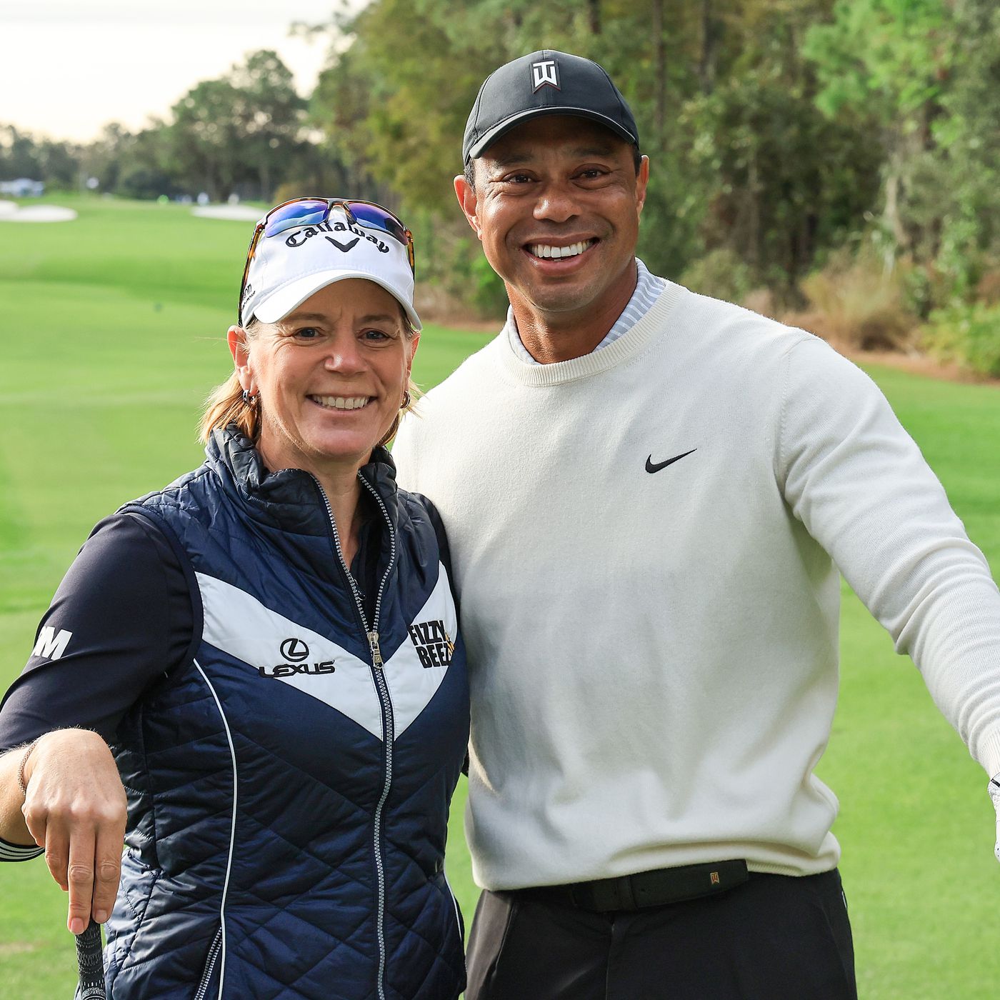 Electrifying moments of annika sorenstam and tiger woods together
