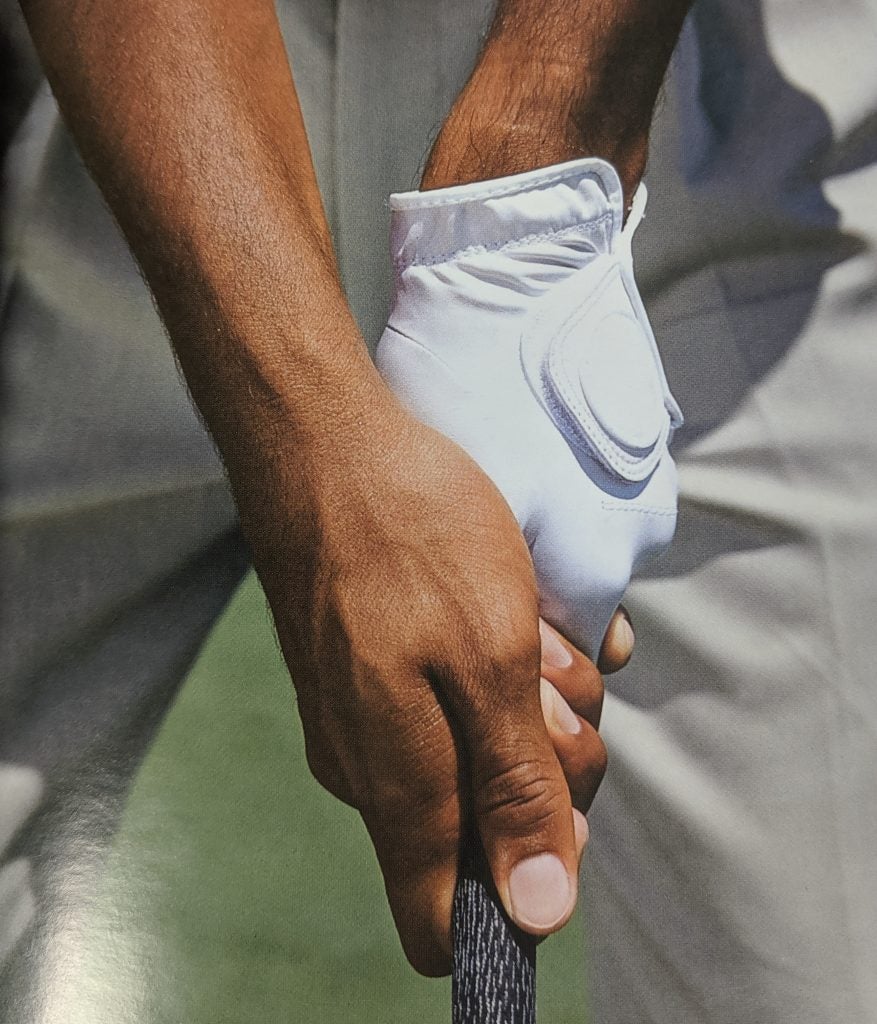 Ambitious look at tiger woods grip close up for perfect technique
