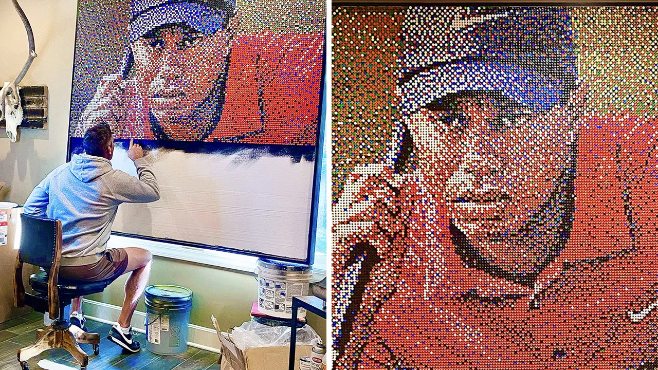Tiger woods mural showcasing the invincible spirit of a champion