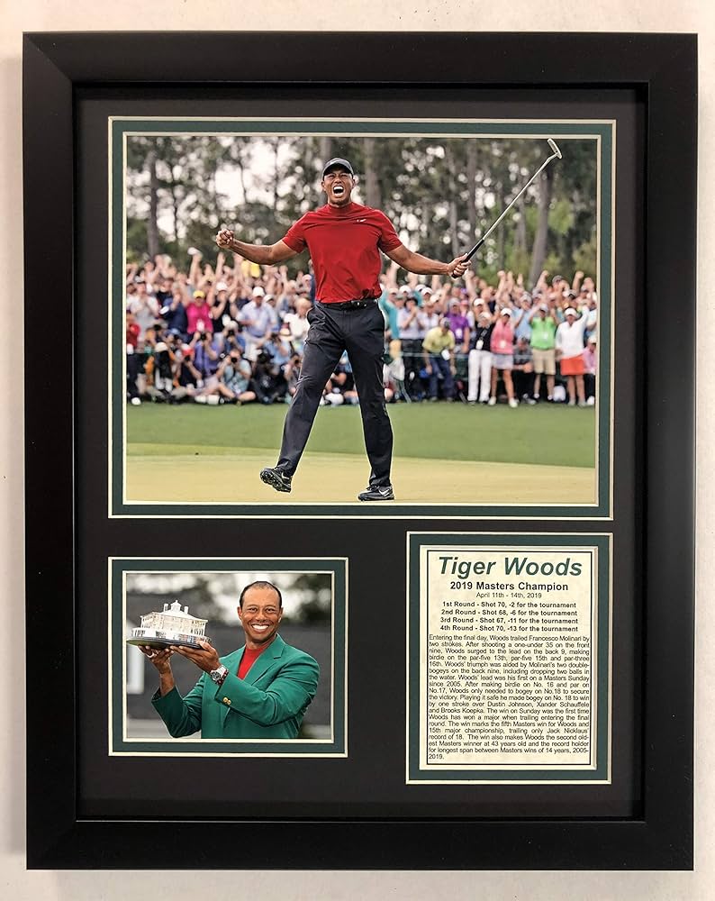 Persevering moments in tiger woods framed pictures for fans to cherish