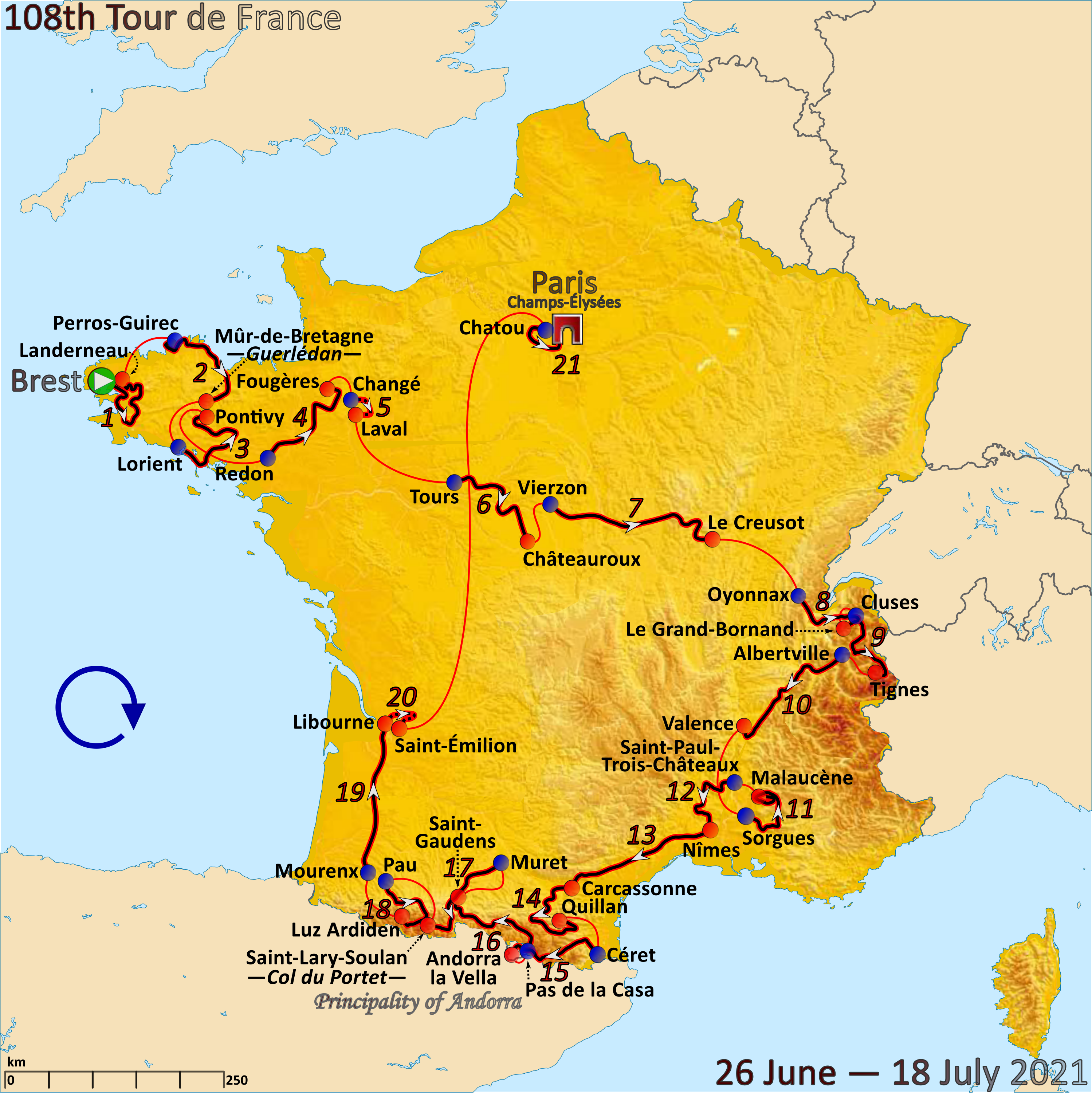Tour de france map 2021 an ambitious journey through cycling history