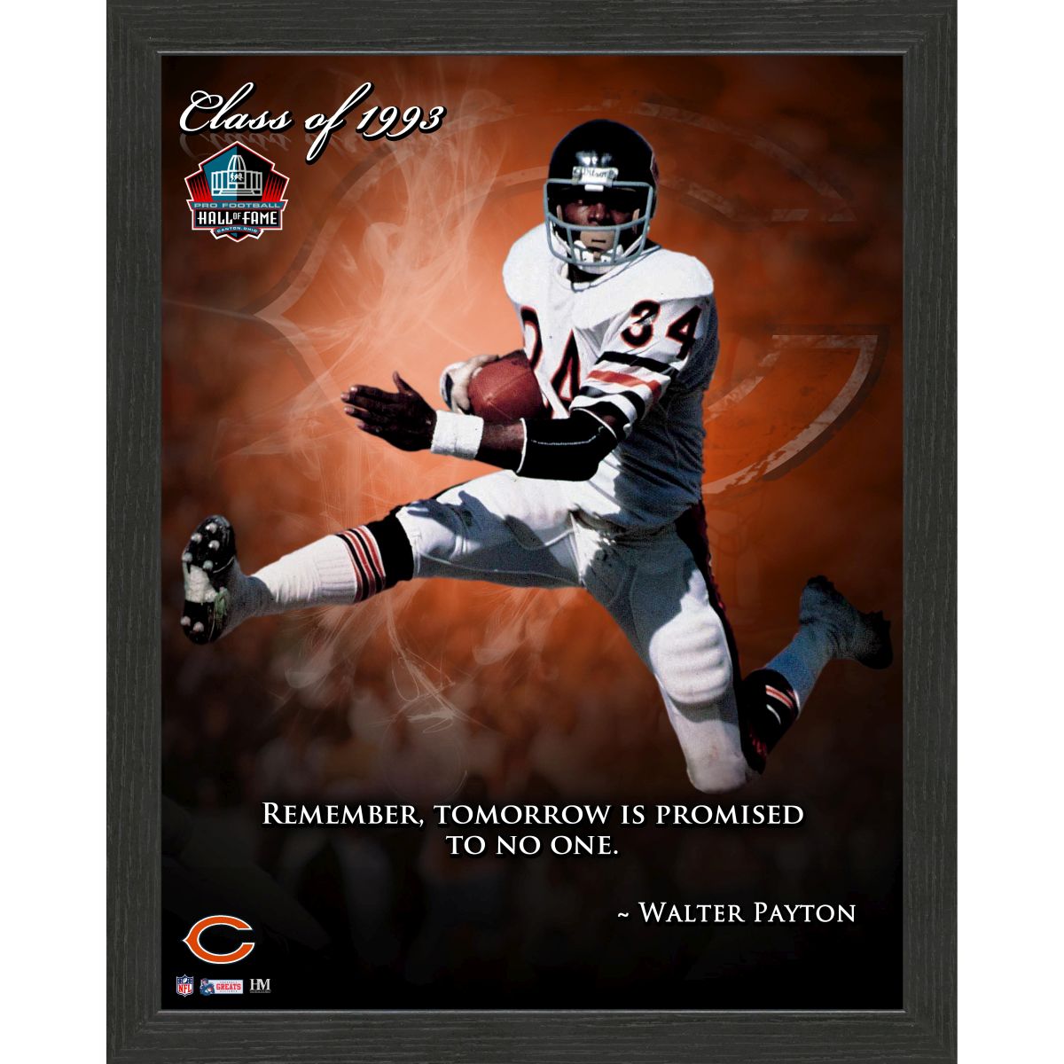 Stunning walter payton poster to celebrate an iconic sports legend
