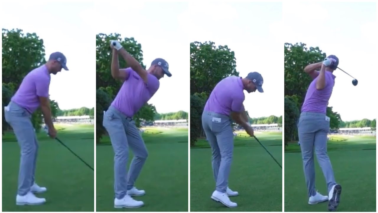 Wyndham clark golf swing showcases energetic technique and finesse